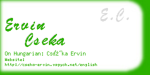 ervin cseka business card